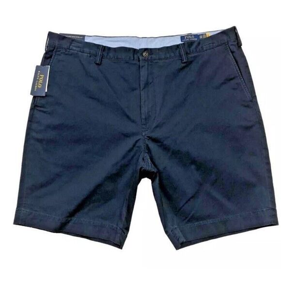 POLO RALPH LAUREN Core Replen Shorts Men Sz 28 Inseam 9” Relaxed Ink Blue Chino - Picture 9 of 9